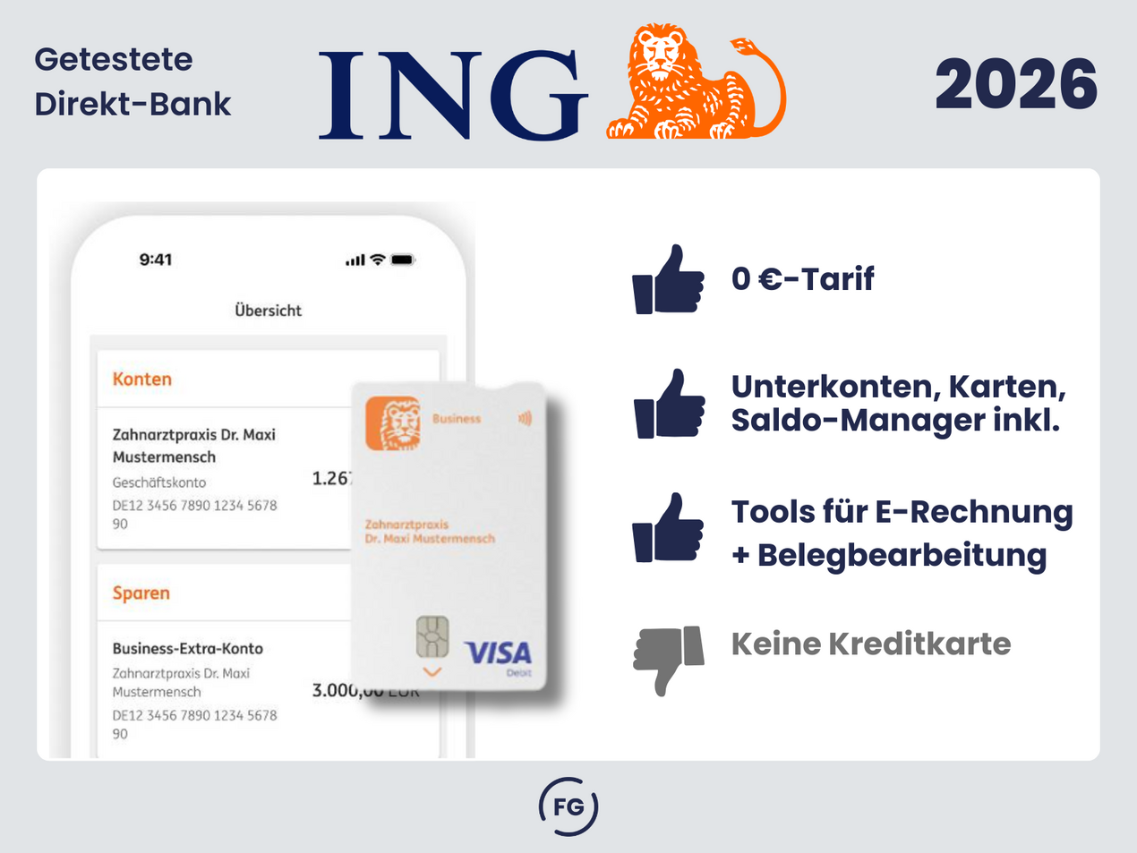 Das ING Geschäftskonto im Überblick