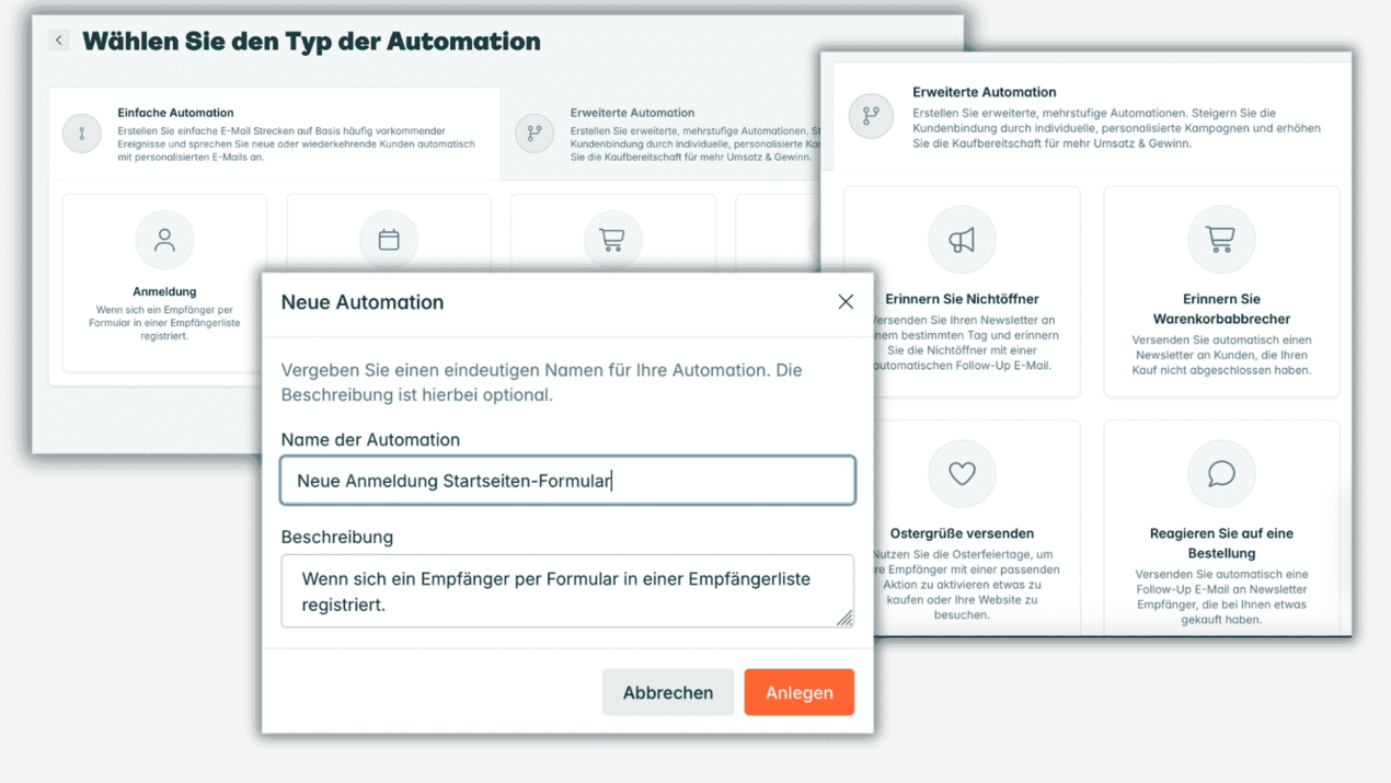 Automationen-Funktion von CleverReach Automationen-Funktion von CleverReach