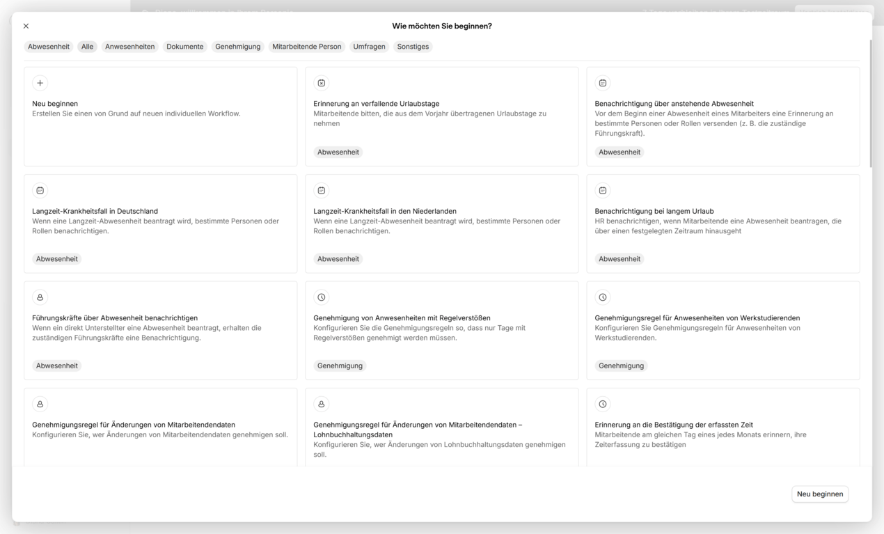 Workflows in Personio erstellen