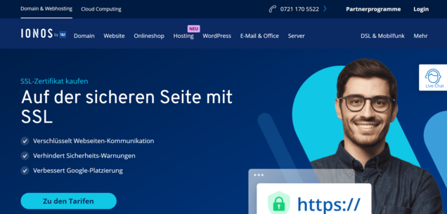 Screenshot IONOS SSL-Zertifikat