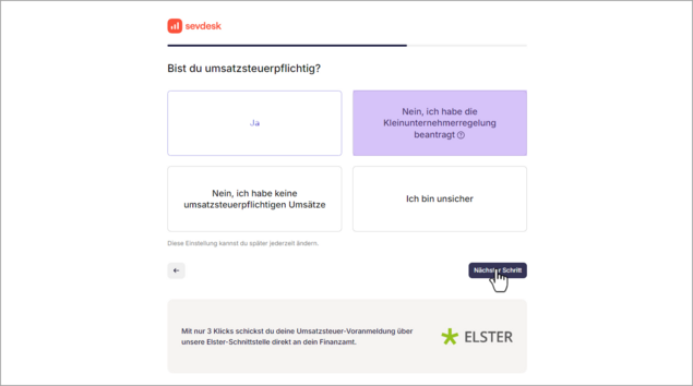 Konfiguration der Kleinunternehmerregelung Buchhaltungssoftware
