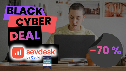 Black Cyber Deal bei sevdesk: 70 Prozent Rabatt auf alles
