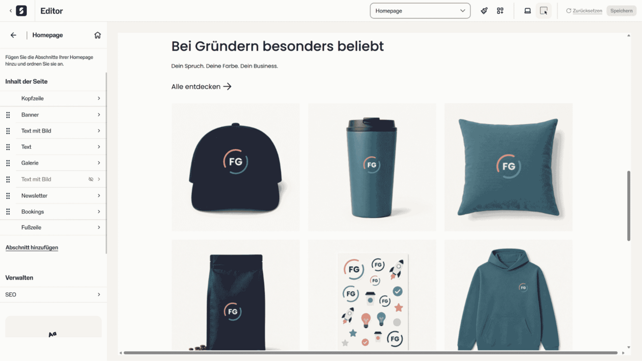 Onlineshop-Editor von SumUp Onlineshop-Editor von SumUp