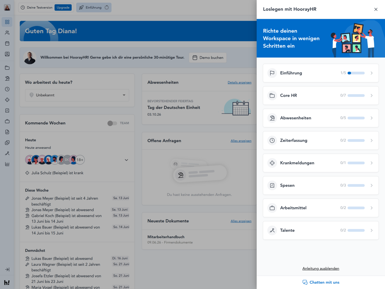 Digitale Onboarding-Tour in HoorayHR