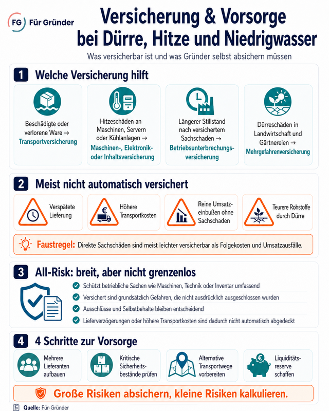 Versicherung bei Niedrigwasser