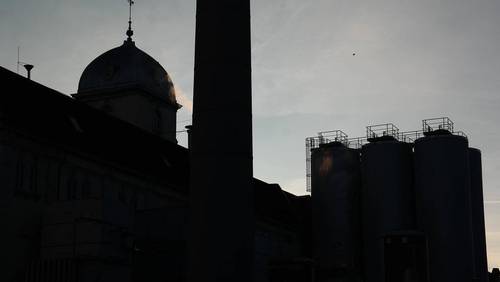 Silhouette einer Brauerei