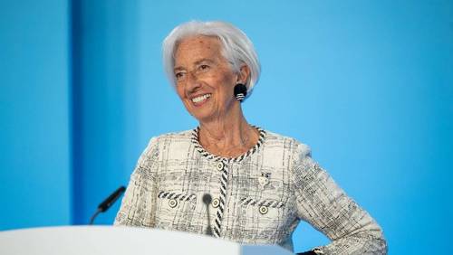 Christine Lagarde, Präsidentin der Europäischen Zentralbank, bei einer Pressekonferenz der EZB in Frankfurt am Main.