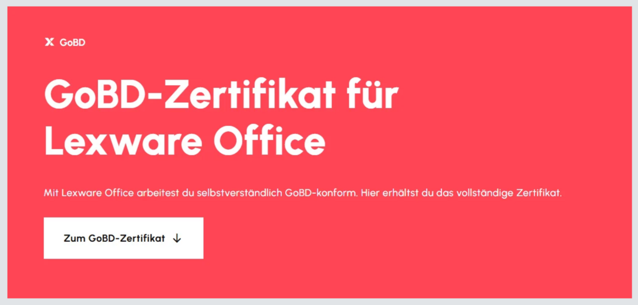 GoBD-Zertifizierung von Lexware Office GoBD-Zertifizierung von Lexware Office